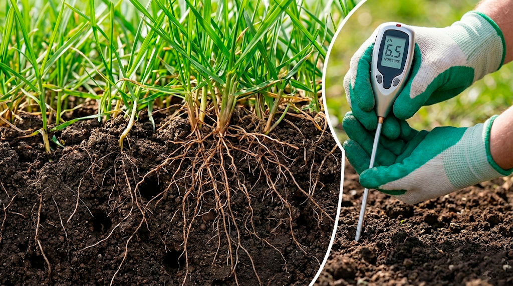 Аерація газону скарифікатором: видалення моху і сухої трави